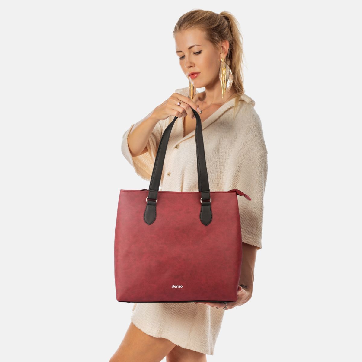 Ladylike Tote Bag (Black &amp; Red)