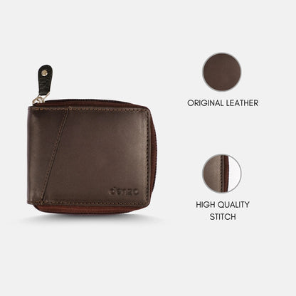 Secure Zip Wallet Chocolate Brown