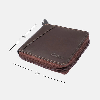 Secure Zip Wallet Chocolate Brown