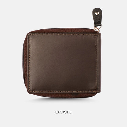 Secure Zip Wallet Chocolate Brown