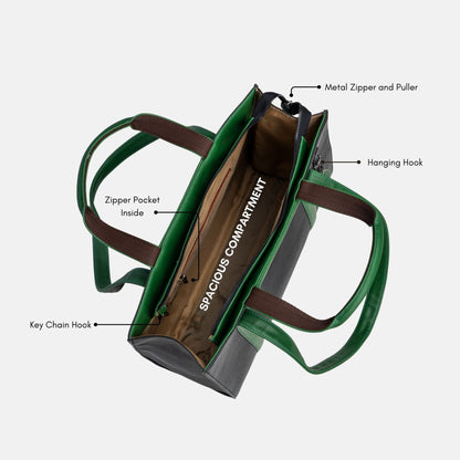 Lady Leader Tote Bag ( Green And Black )